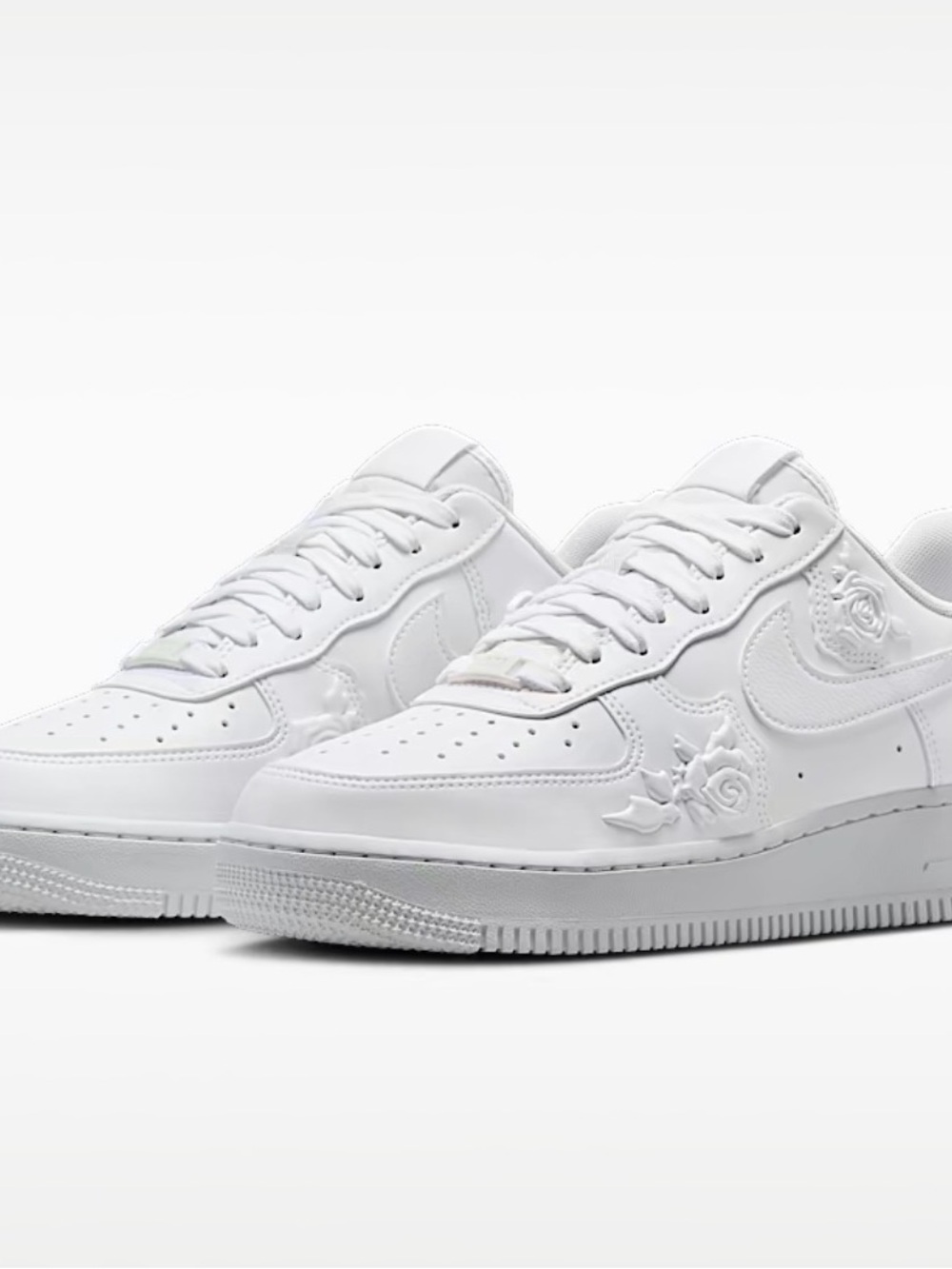 Nike Women’s Air Force 1s White Floral Embossed